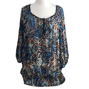 Alfani Fairy Grunge Black Floral Jeweled Blouse - Whimsigoth